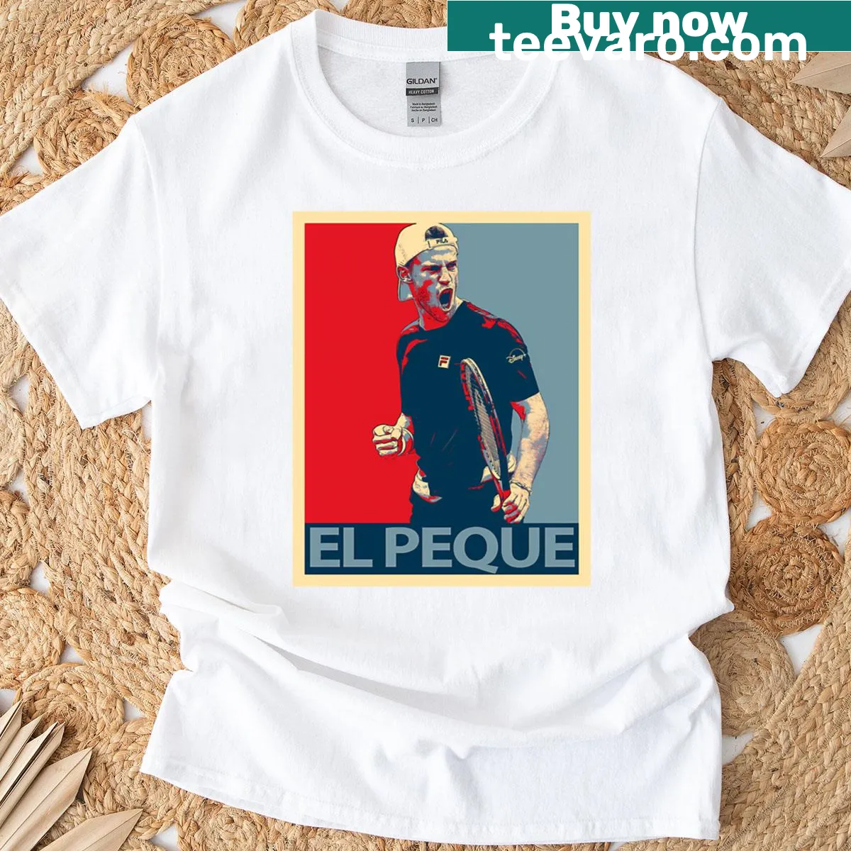 Diego Schwartzman graphic on tennis-themed T-shirt — on a men's t-shirt