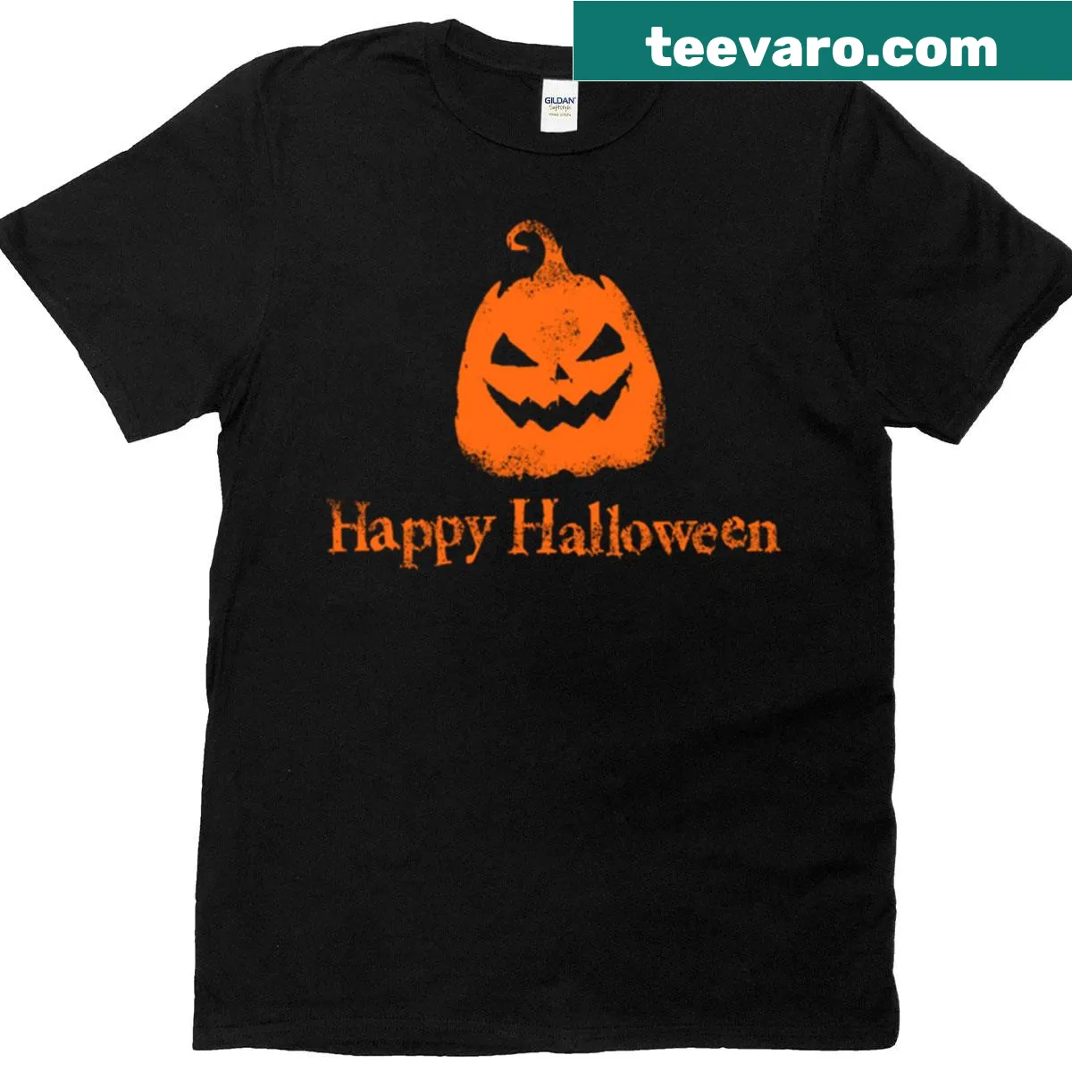 Distressed Halloween graphic t-shirt — on a men's t-shirt