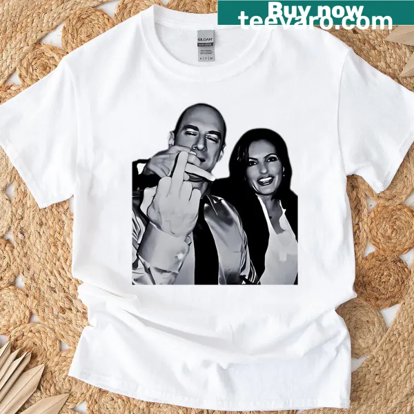 T-shirt celebrating Elliot Stabler and Olivia Benson with bold text.