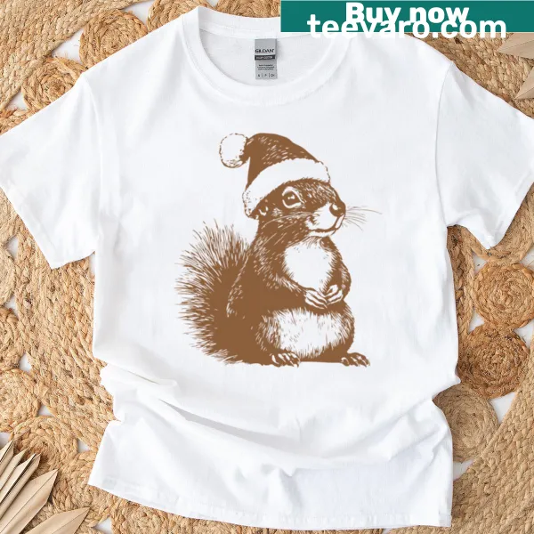 Adorable illustrated squirrel graphic t-shirt