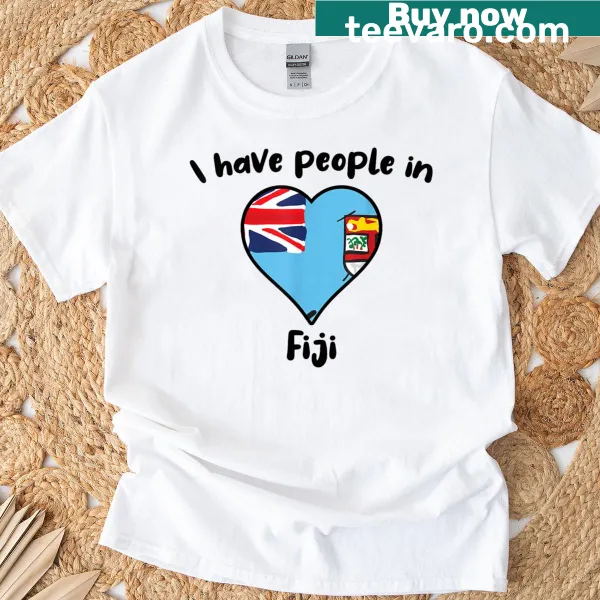 Heart-shaped design with the Fijian flag on T-shirt