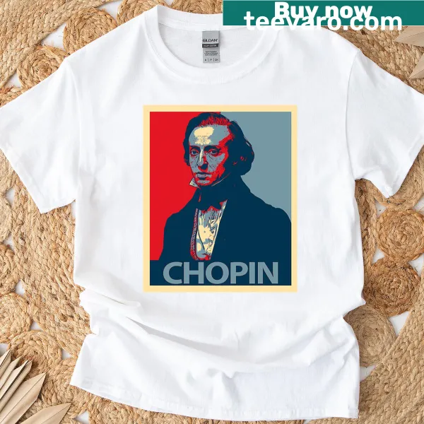 Illustration of Frederic Chopin on a T-shirt