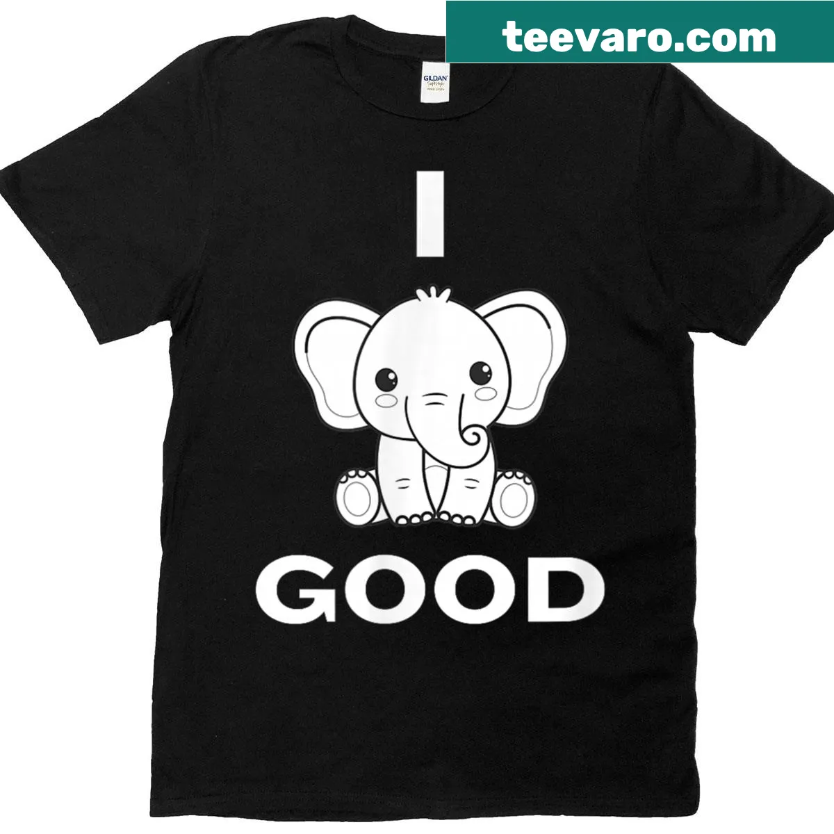 Fun Arabic pun featuring an elephant saying 'I Feel Good' on a T-shirt. — on a men's t-shirt