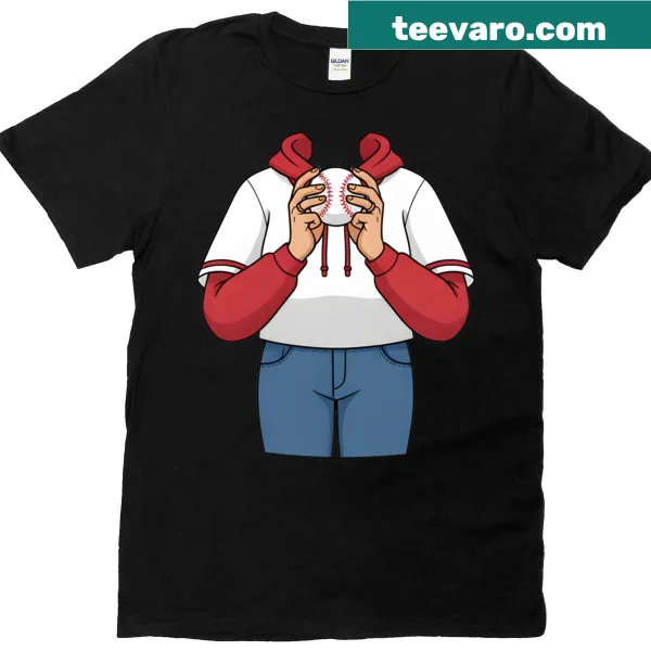 Sarcastic Halloween costume t-shirt with baseball-themed graphic