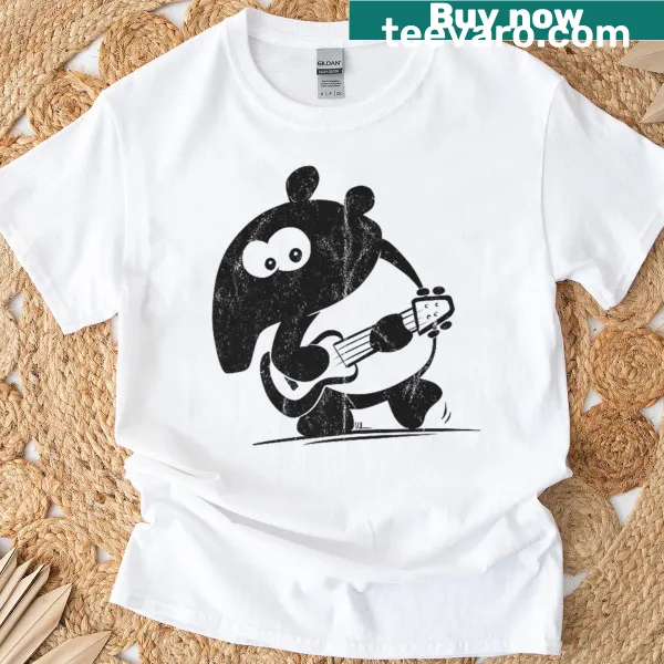 Cute cartoon tapir with ukulele design for kids' shirt