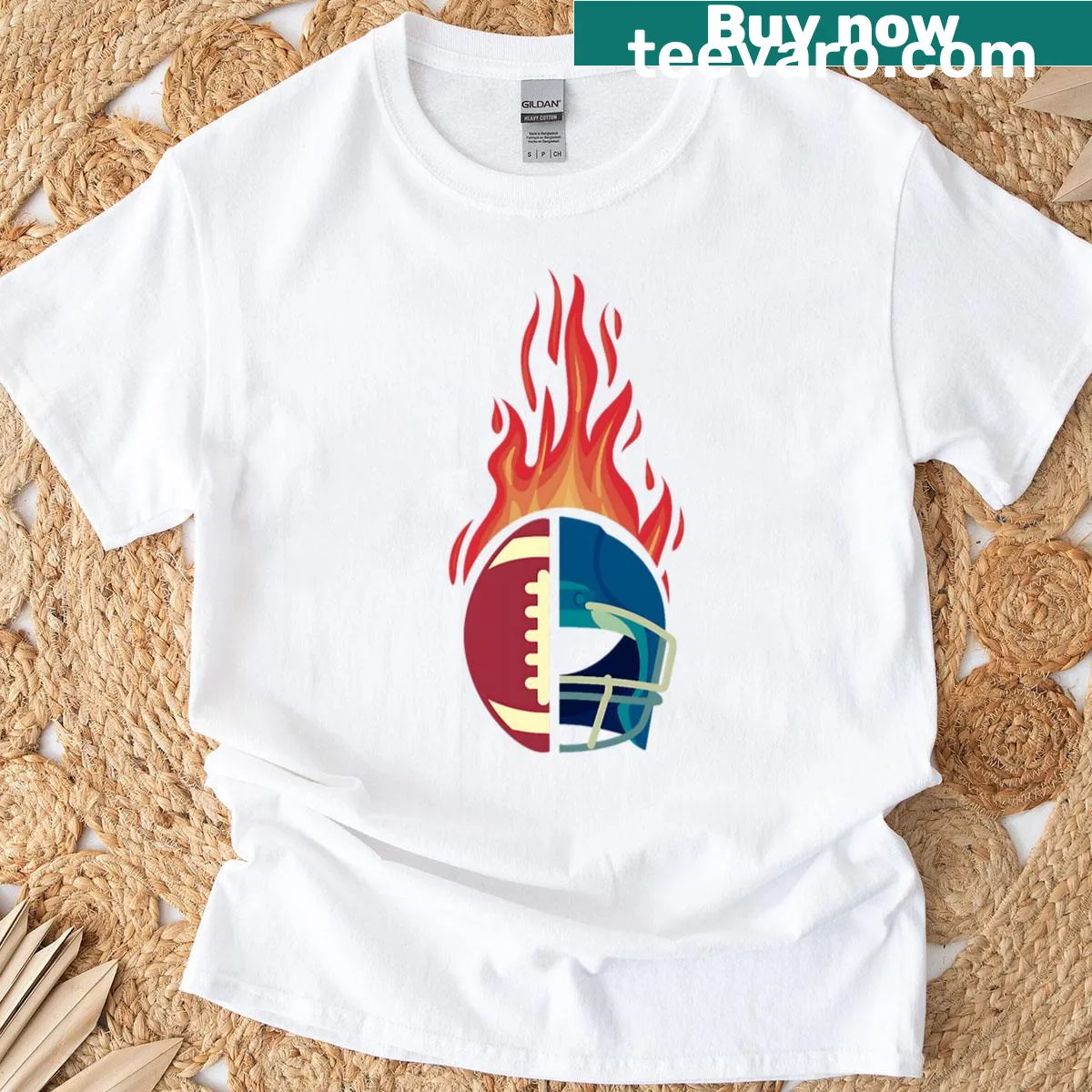 Humorous football graphic design for Father's Day celebration. — on a men's t-shirt
