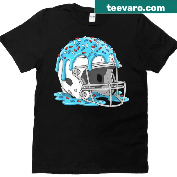 Football helmet graphic with ice cream drip design