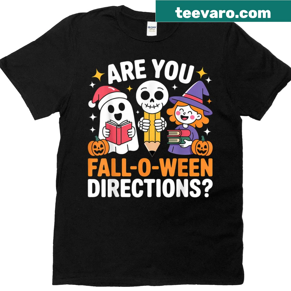 Funny Halloween t-shirt for teachers with playful joke — on a men's t-shirt