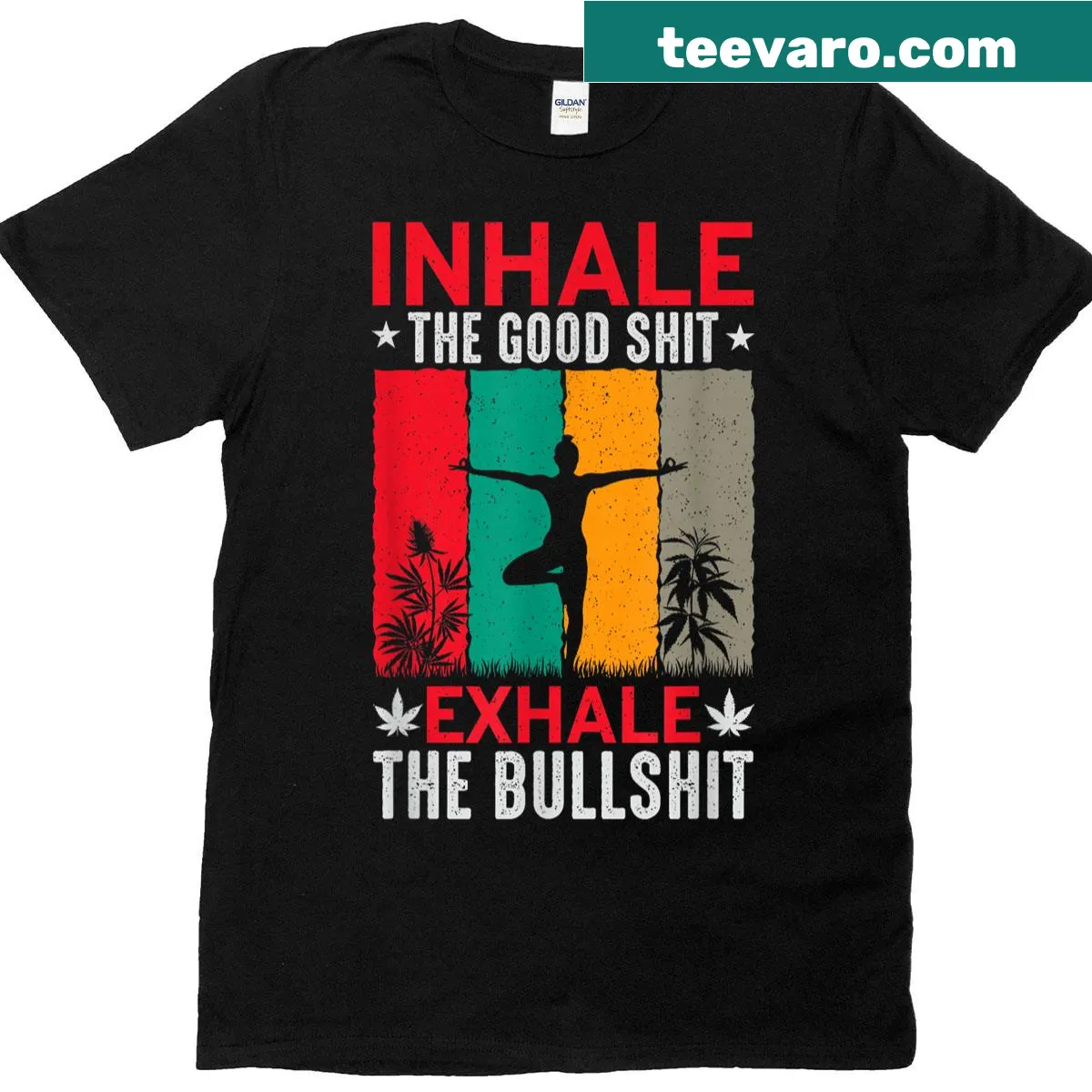 Witty slogan shirt for yoga and fitness lovers. — on a men's t-shirt