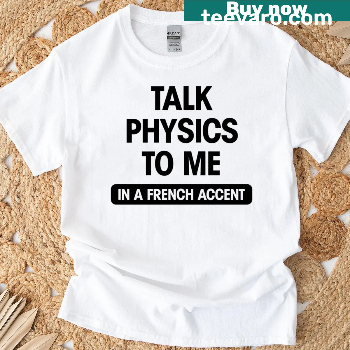 Funny science-themed graphic T-shirt with playful slogan — on a men's t-shirt