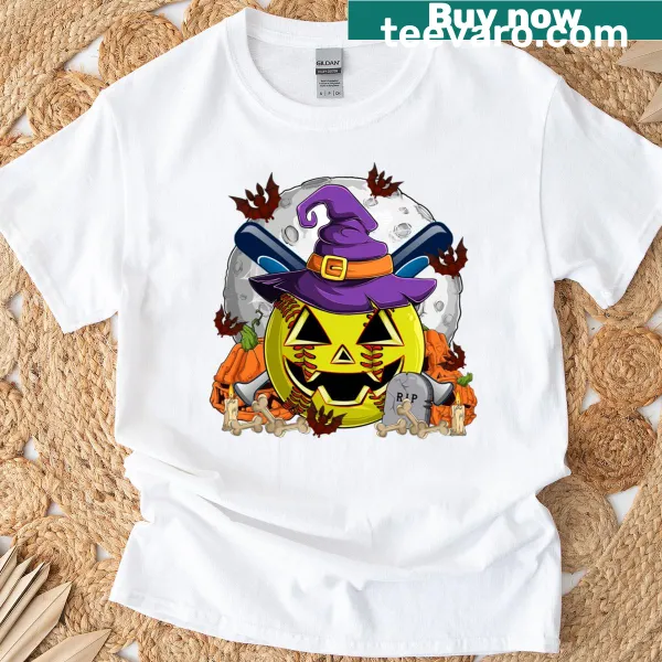 Softball bat and witch hat Halloween costume graphic