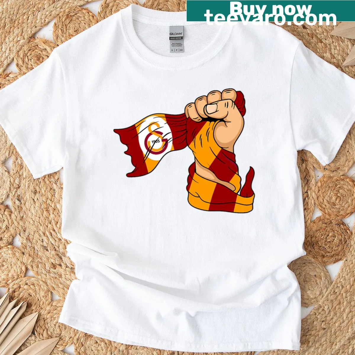 Illustrated T-shirt featuring Galatasaray's emblem and Cimbom text. — on a men's t-shirt