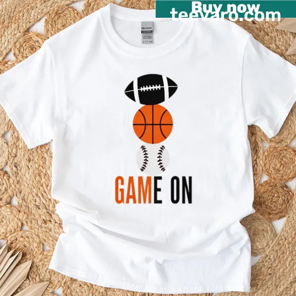 Energetic sports-themed graphic on a casual T-shirt