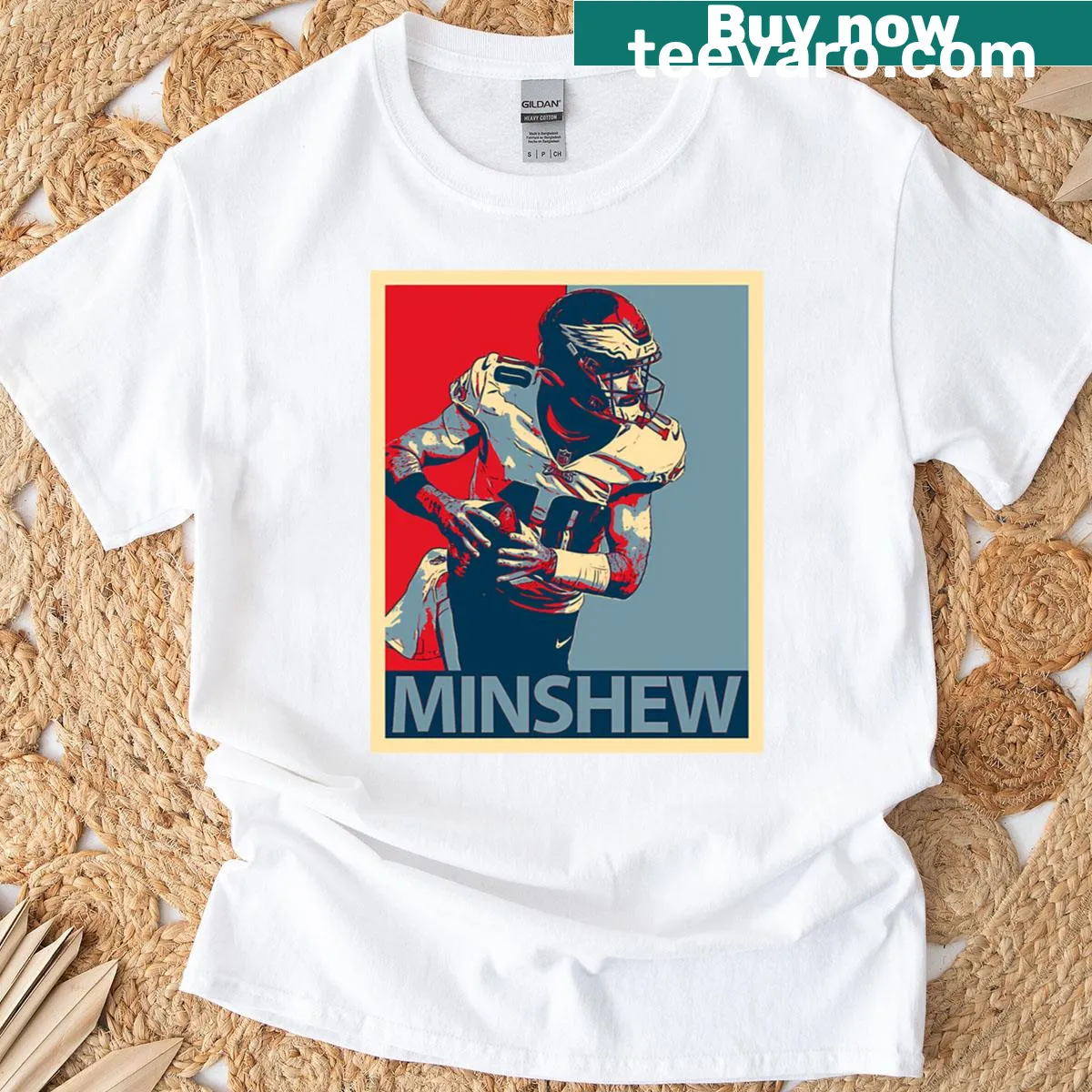 Gardner Minshew T-shirt with bold typography. — on a men's t-shirt
