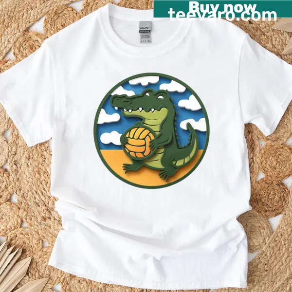 Gator playing beach volleyball graphic