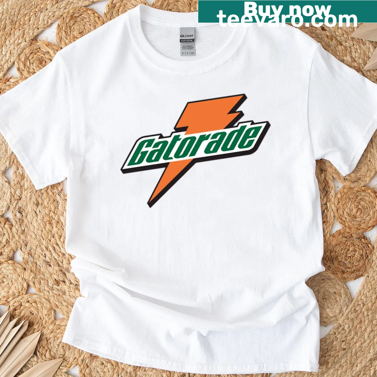 Graphic T-shirt with playful Gatorade illustration — on a men's t-shirt