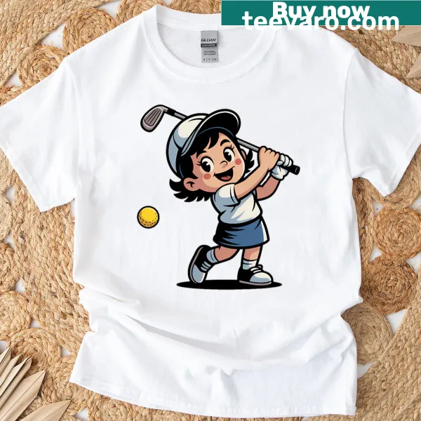 Vintage Golf Girl cartoon graphic t-shirt