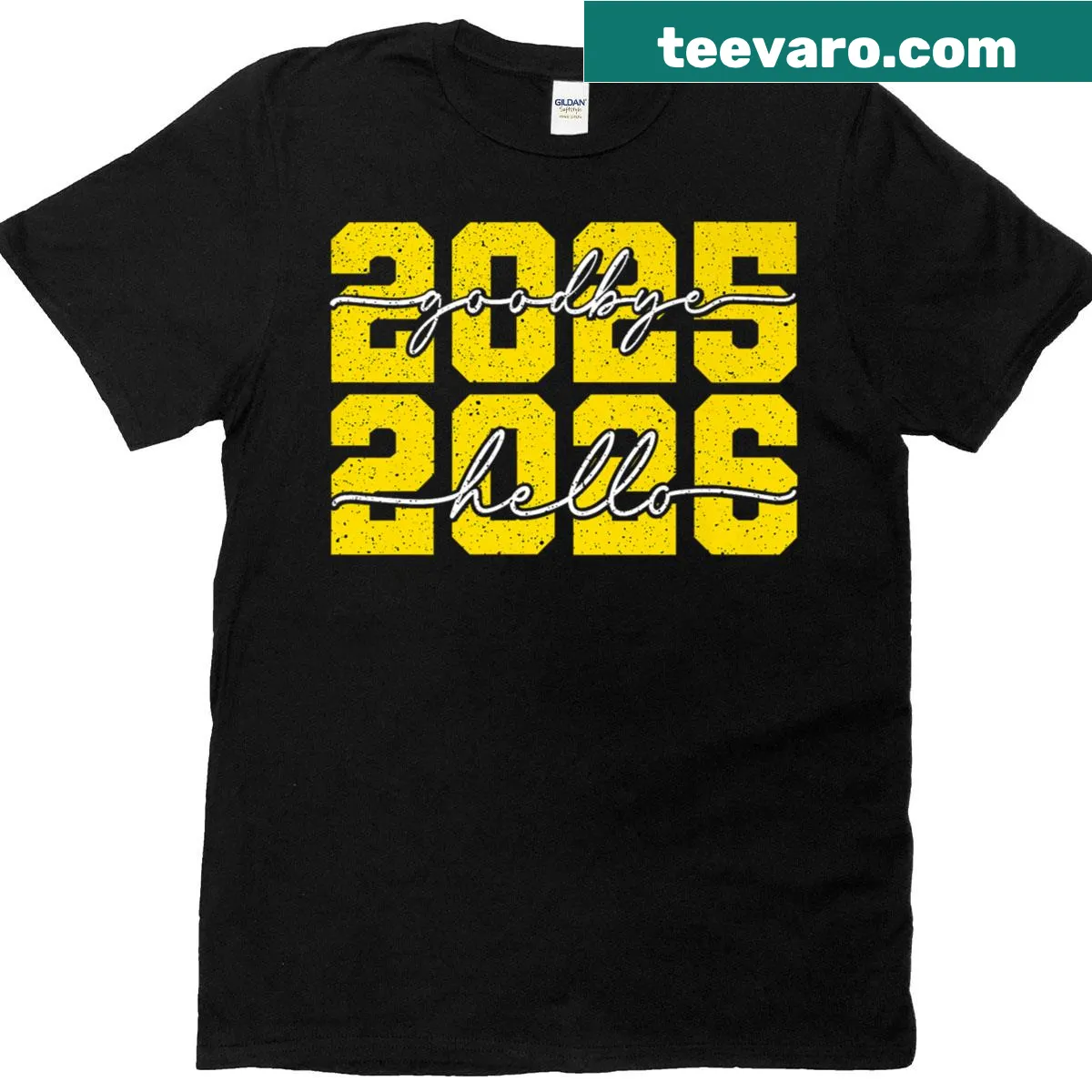 New Year graphic T-shirt displaying a festive message — on a men's t-shirt