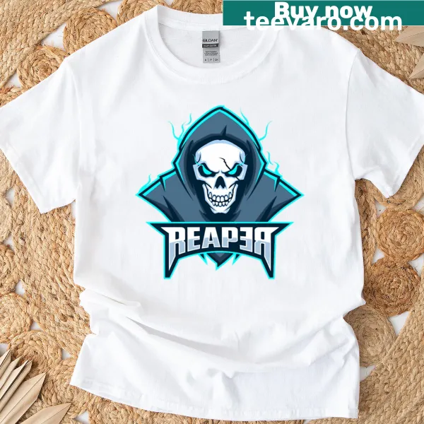 T-shirt featuring an illustrated Grim Reaper design