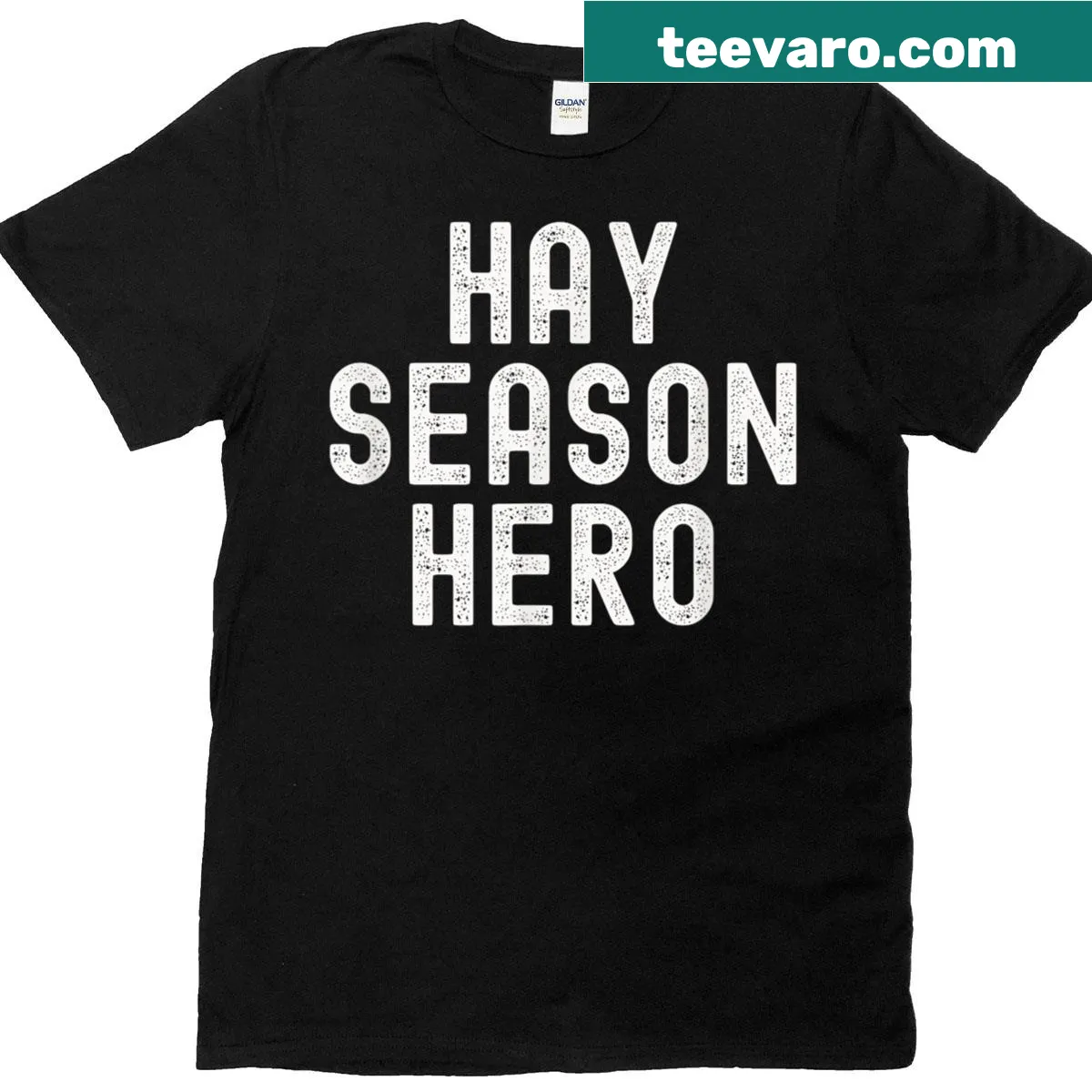 Funny fall quote shirt about hay season and pumpkins — on a men's t-shirt