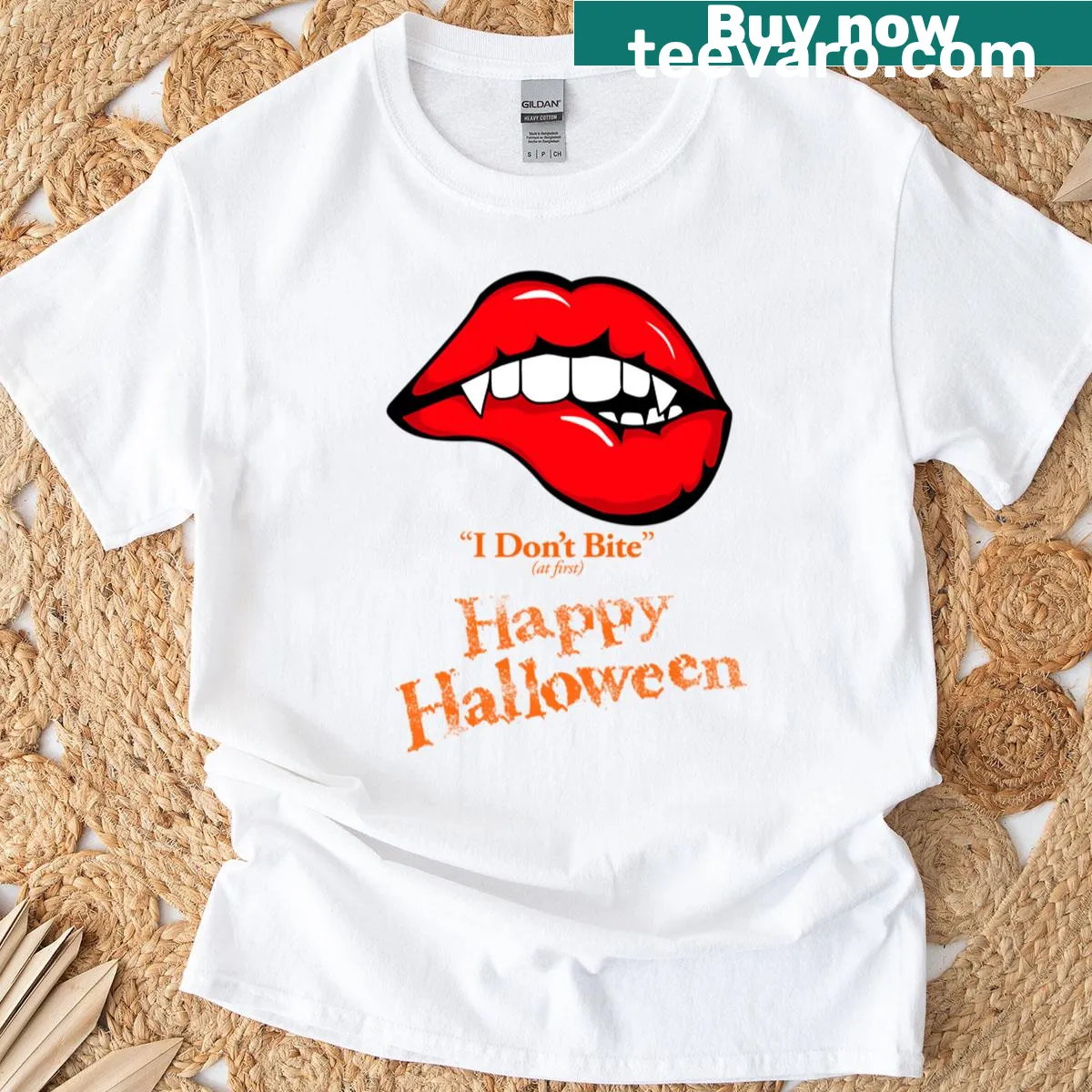 Playful Halloween-themed t-shirt with a humorous design — on a men's t-shirt
