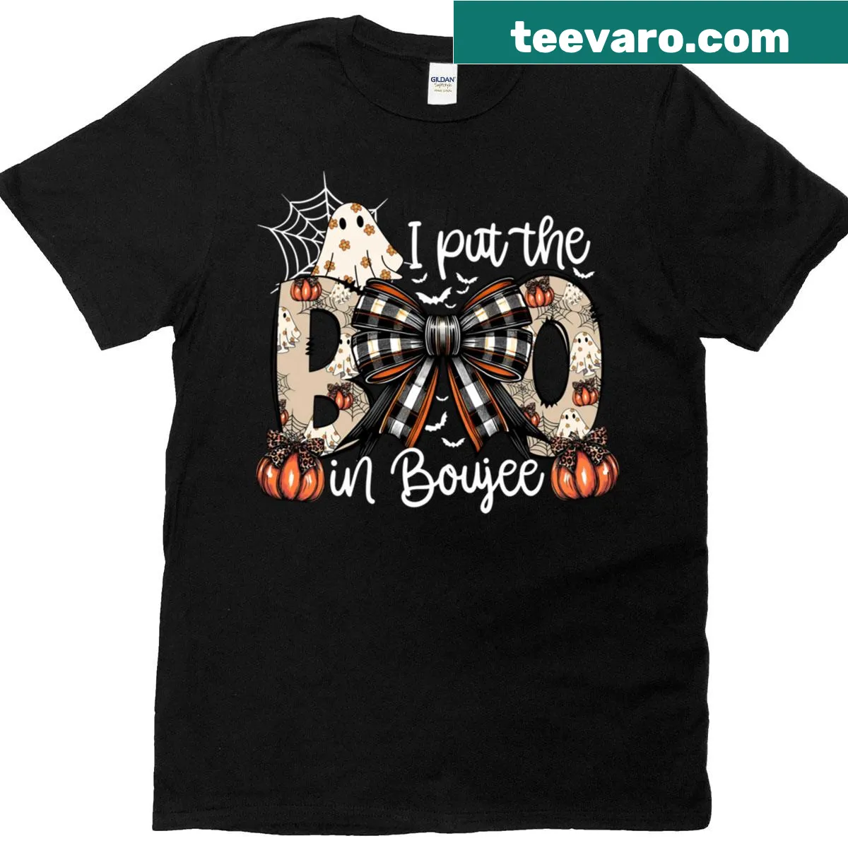 Playful ghost-themed Halloween shirt with stylish text — on a men's t-shirt