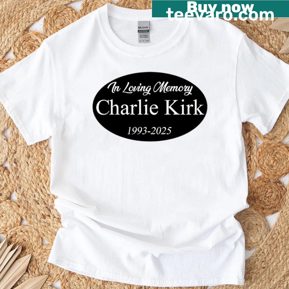 Tribute t-shirt in loving memory of Charlie Kirk — on a men's t-shirt