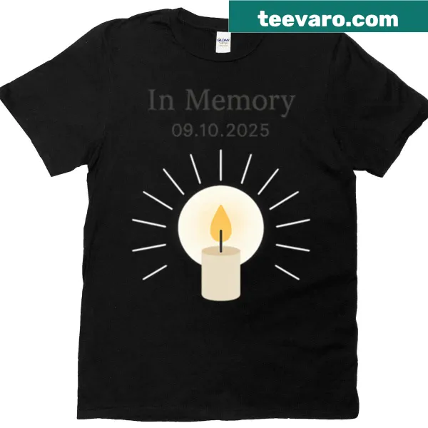 Candle illustration T-shirt with the date '09102025' for remembrance