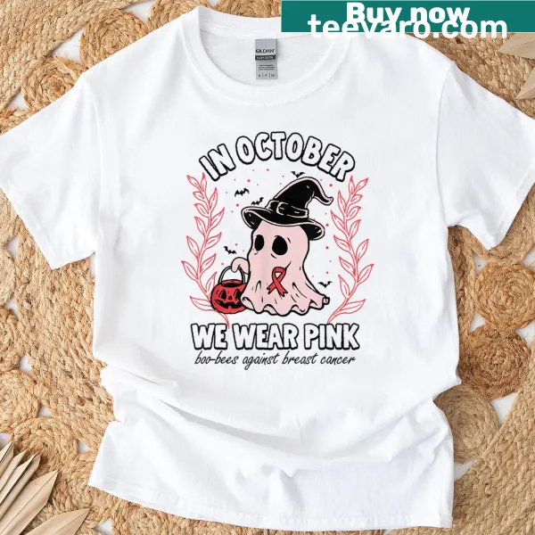 T-shirt with Boo Bees graphic for breast cancer awareness