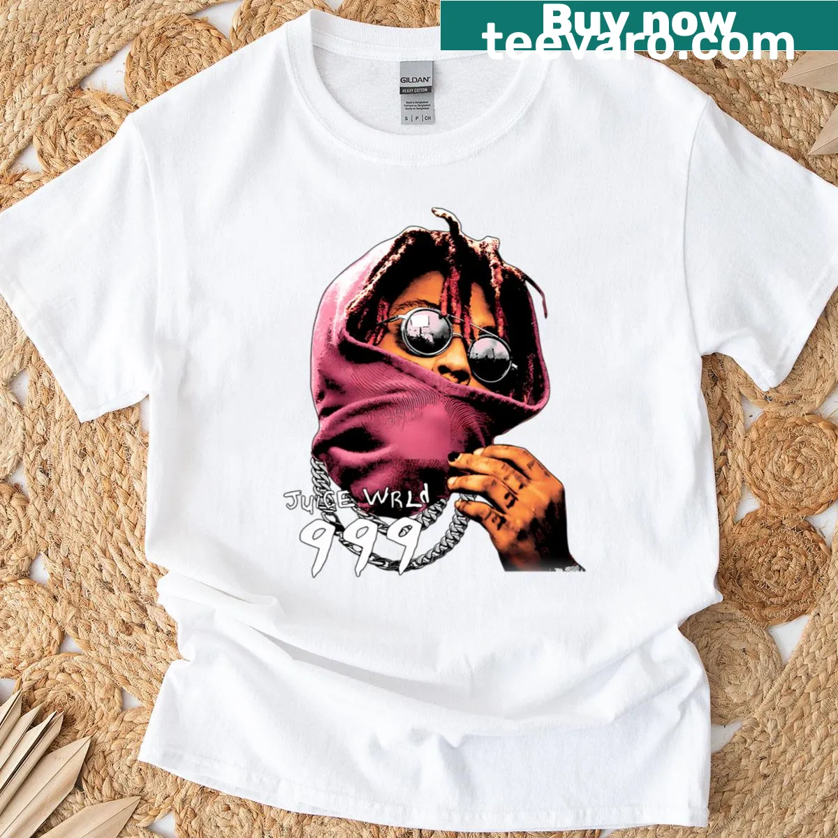 Retro Juice Wrld T-shirt with nostalgic graphics — on a men's t-shirt