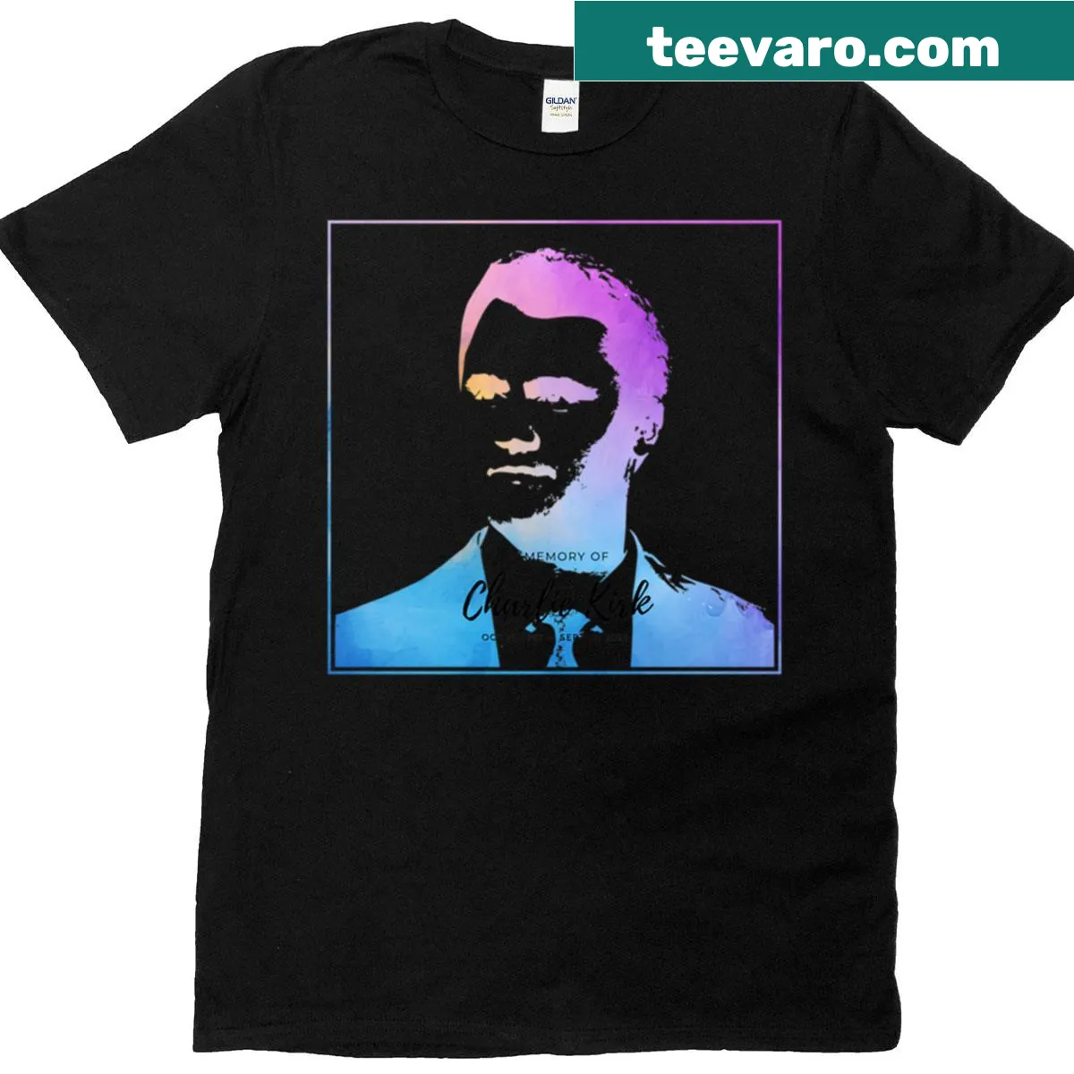 T-shirt featuring a message supporting Justice For Charlie Kirk — on a men's t-shirt