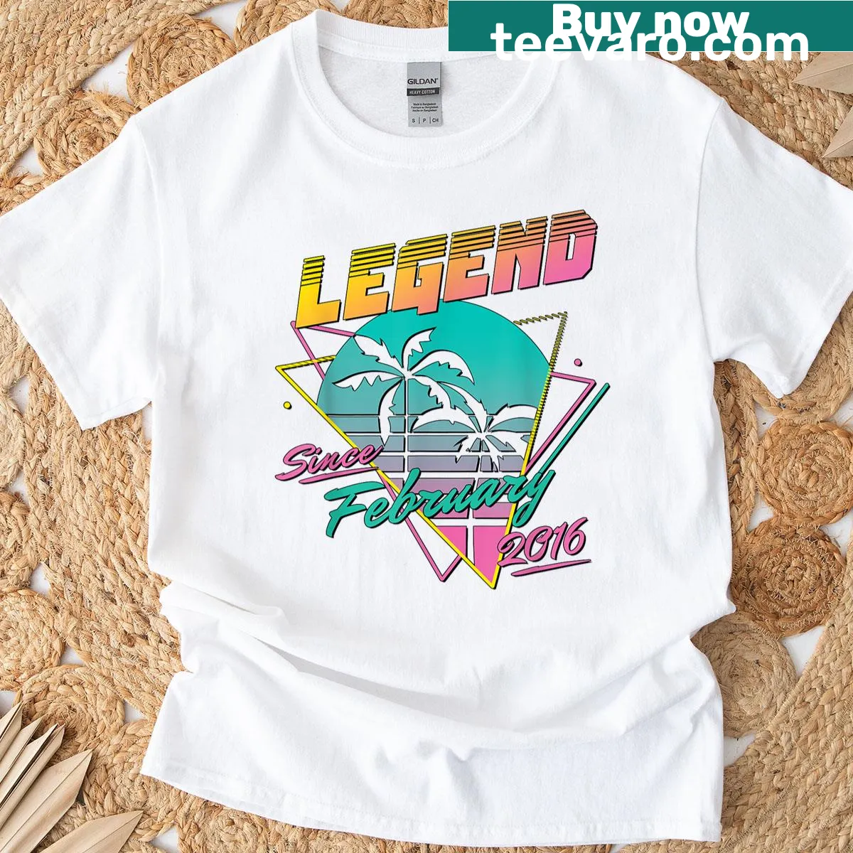 T-shirt celebrating legend status since February 2016 — on a men's t-shirt