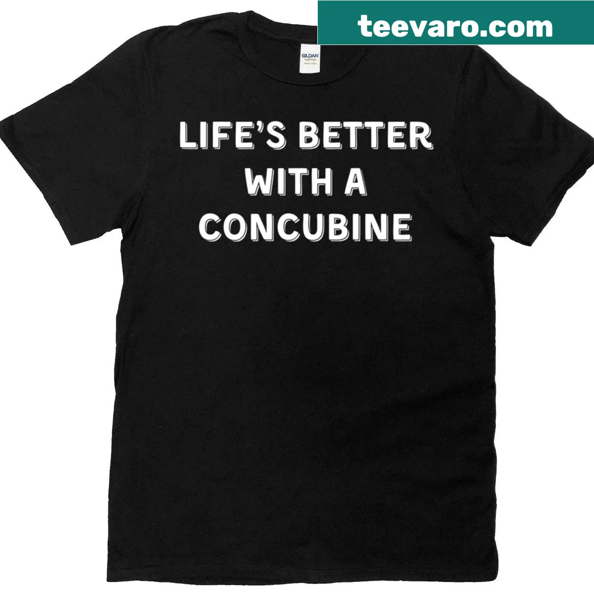 Witty phrase shirt about concubines for a humorous touch — on a men's t-shirt