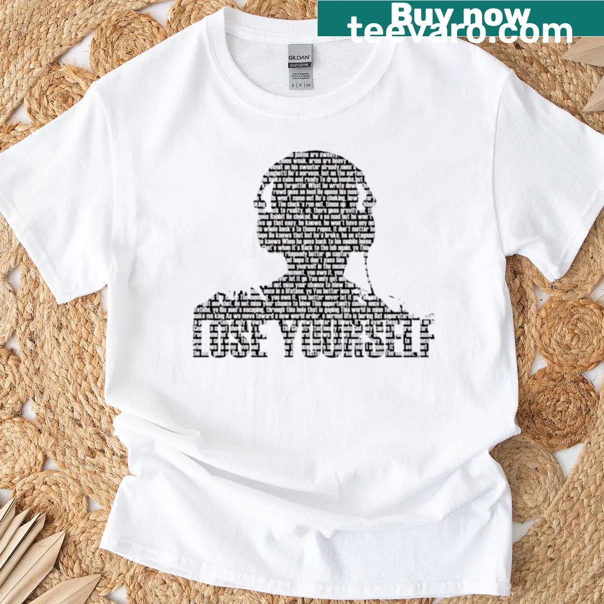 Inspirational 'Lose Yourself' text design — on a men's t-shirt
