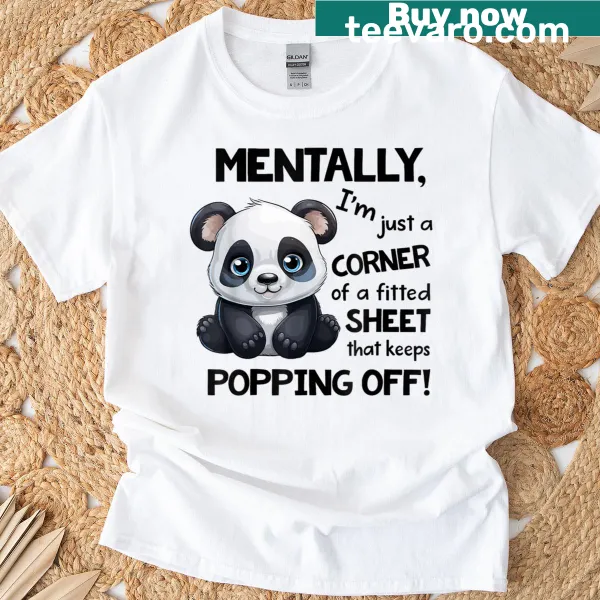 Humorous T-shirt with slogan about being a corner of a fitted sheet