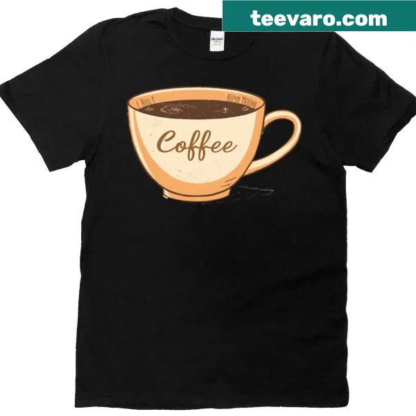 Minimalist shirt with a simple line-art coffee cup illustration