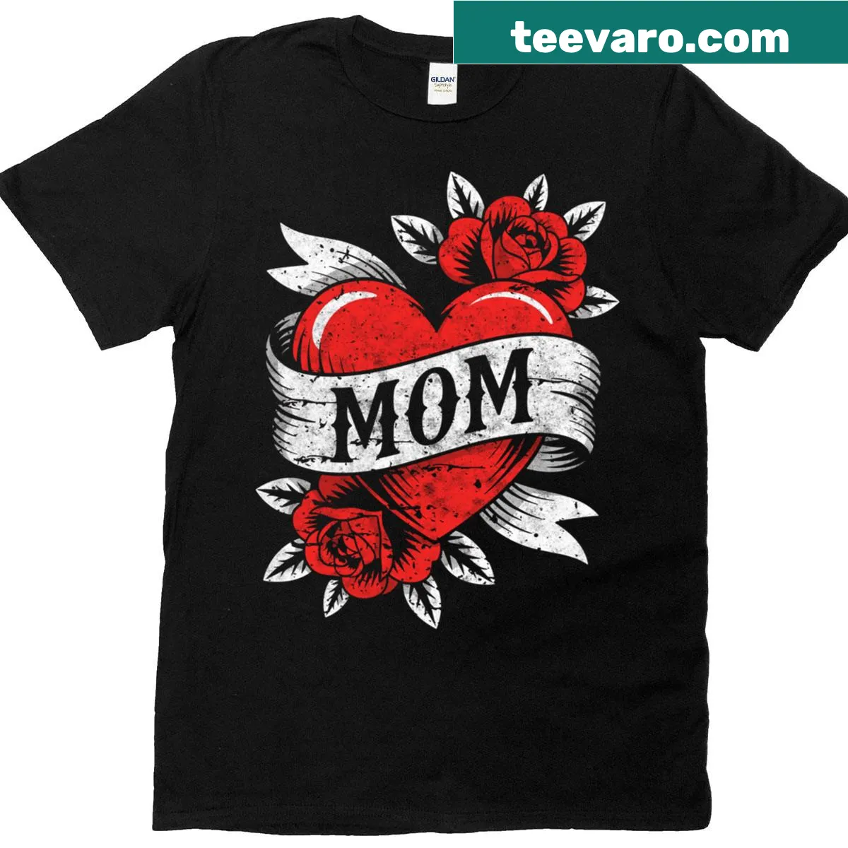Cartoon grunge style t-shirt featuring Mothica design — on a men's t-shirt