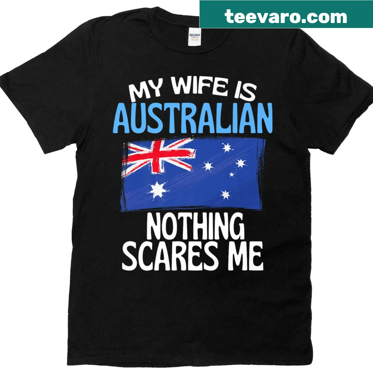 Funny t-shirt for Aussie husbands with humorous saying — on a men's t-shirt