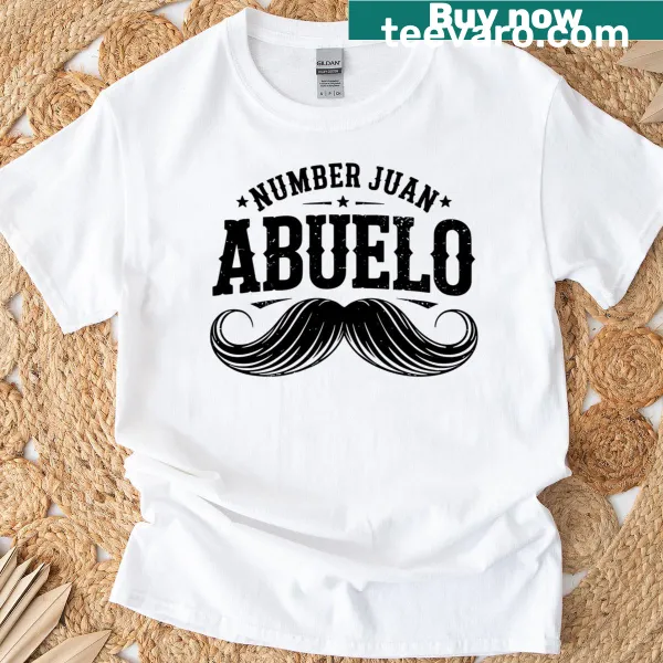 Typography t-shirt with Number One Juan Abuelo for grandpas