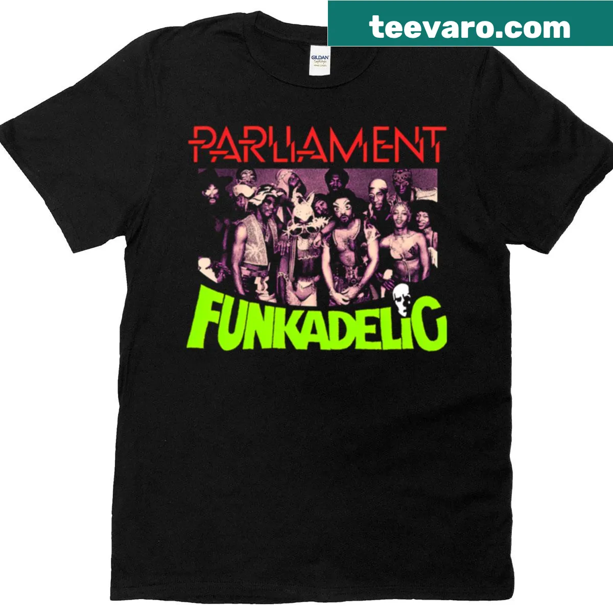 Retro Parliament Funkadelic design T-shirt for music lovers — on a men's t-shirt