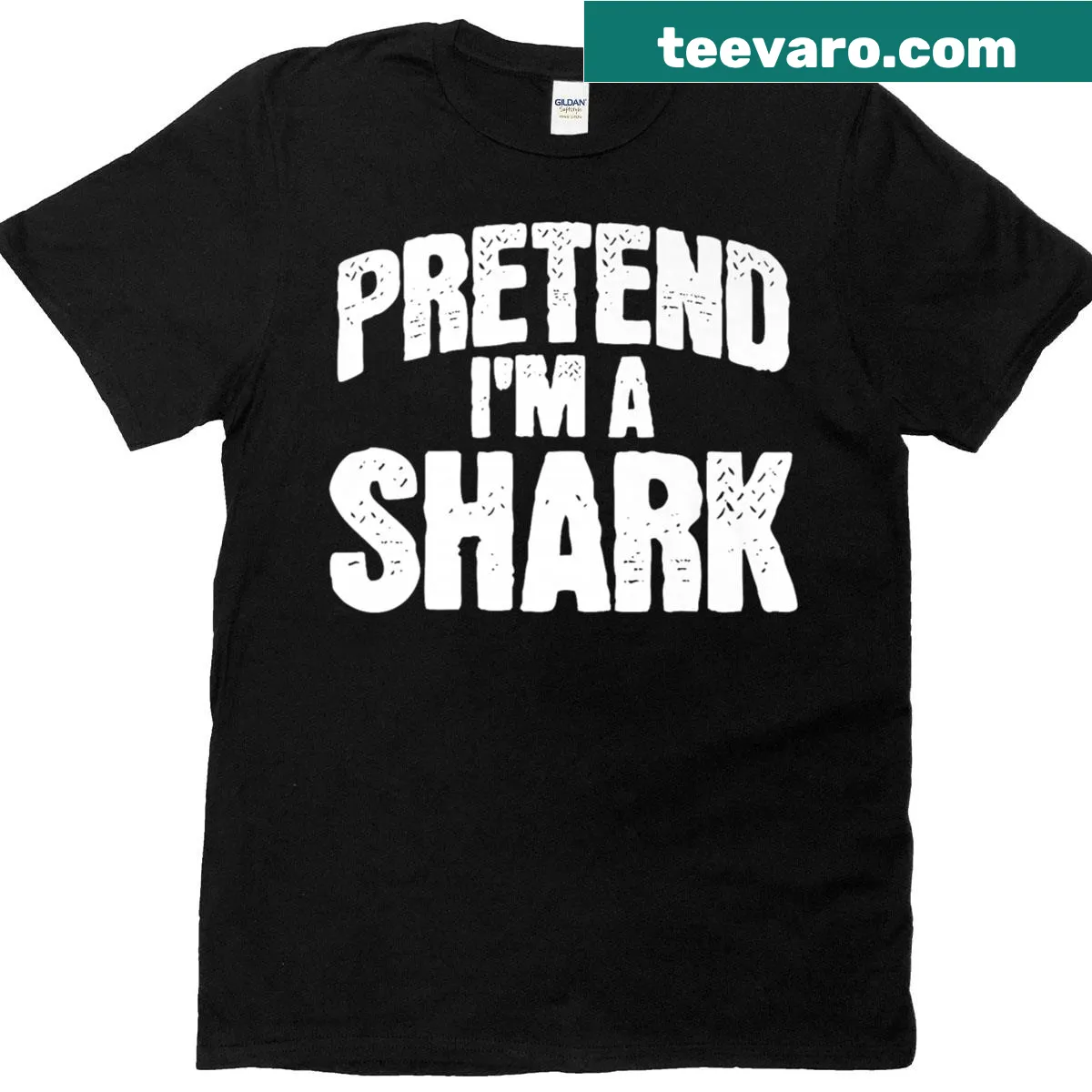 Halloween t-shirt featuring the phrase 'Pretend I'm A Shark' in a playful design — on a men's t-shirt