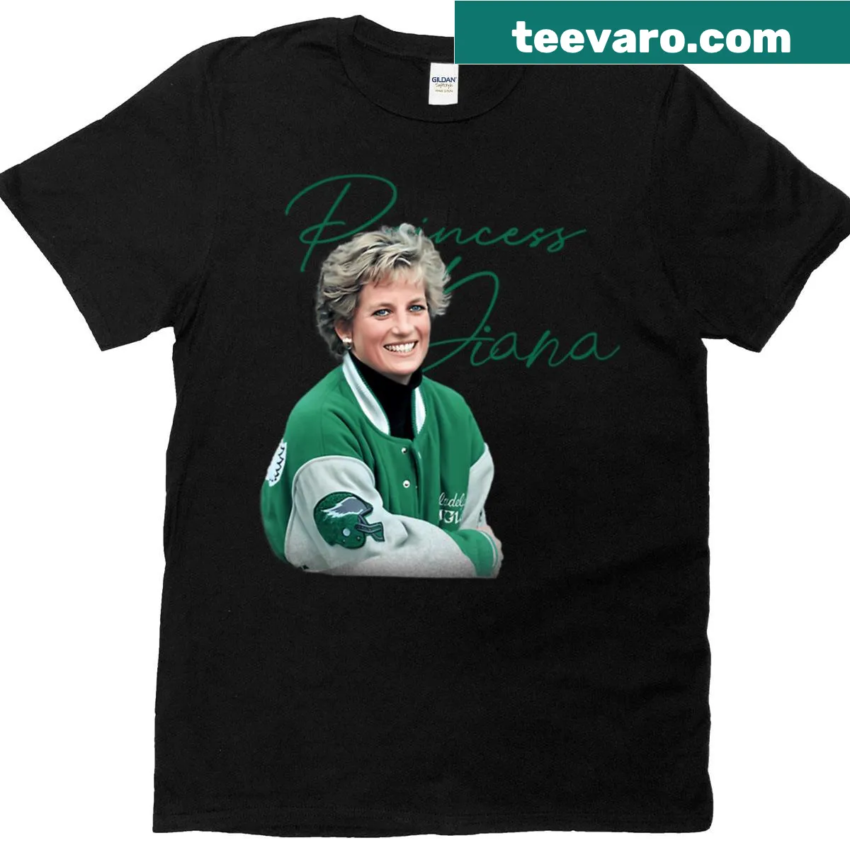 T-shirt featuring Princess Diana and Philadelphia Eagles for sports fans. — on a men's t-shirt