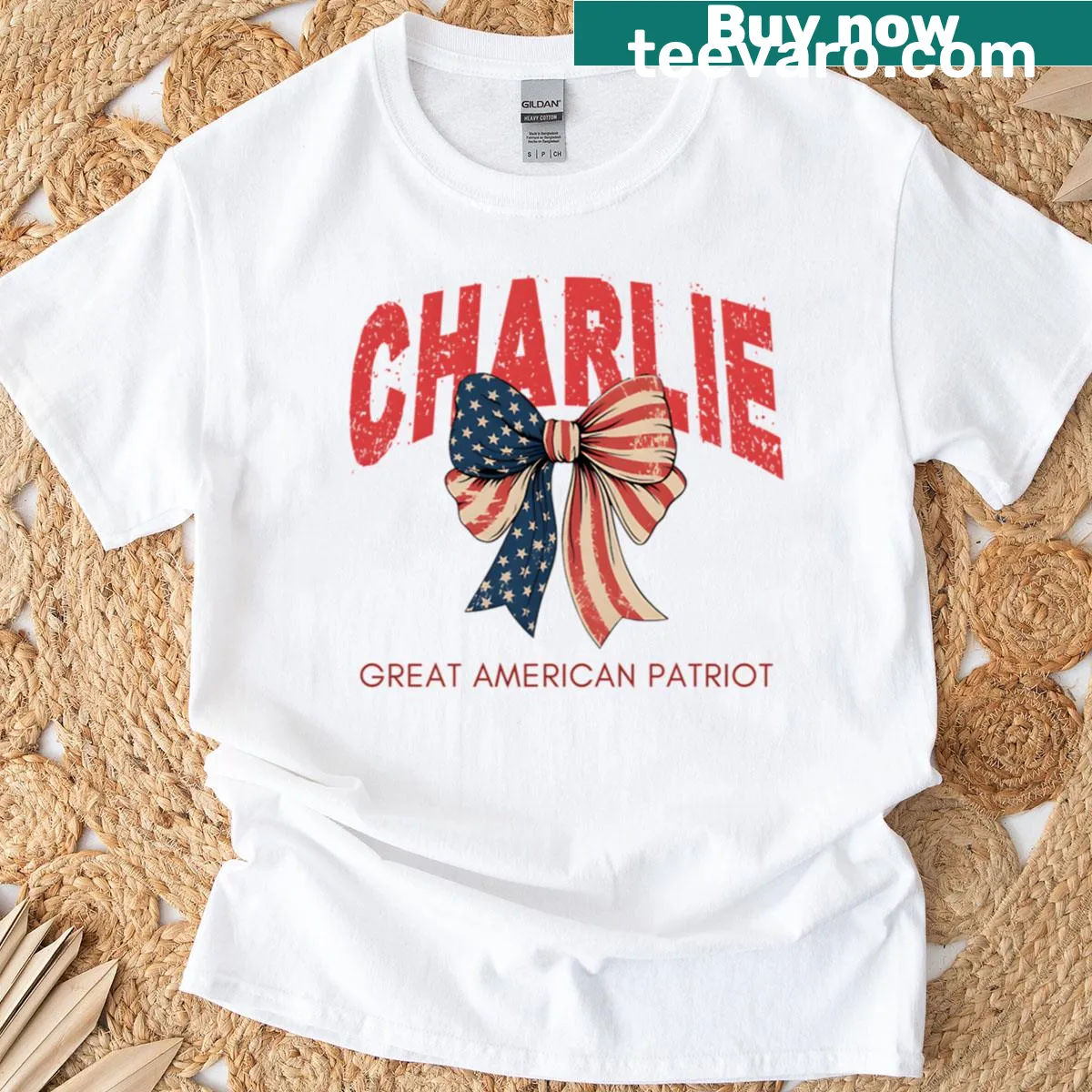 Text-based shirt remembering Charlie Kirk — on a men's t-shirt