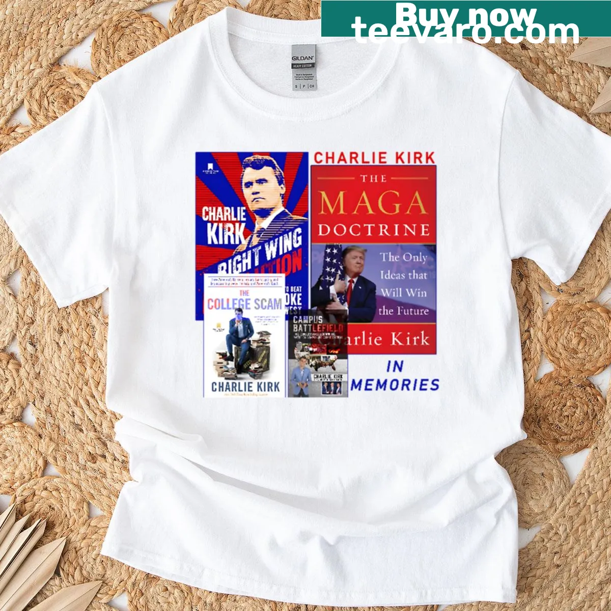Memorial t-shirt featuring the phrase 'Rest In Peace Charlie Kirk' — on a men's t-shirt