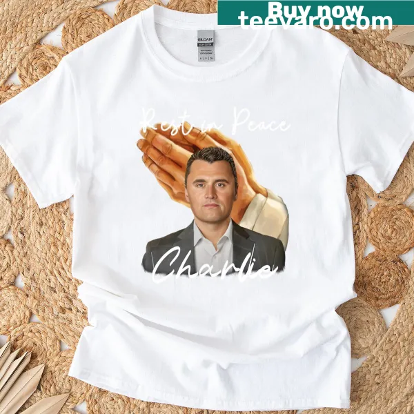 Satirical t-shirt with 'Rest In Peace Charlie Kirk' text