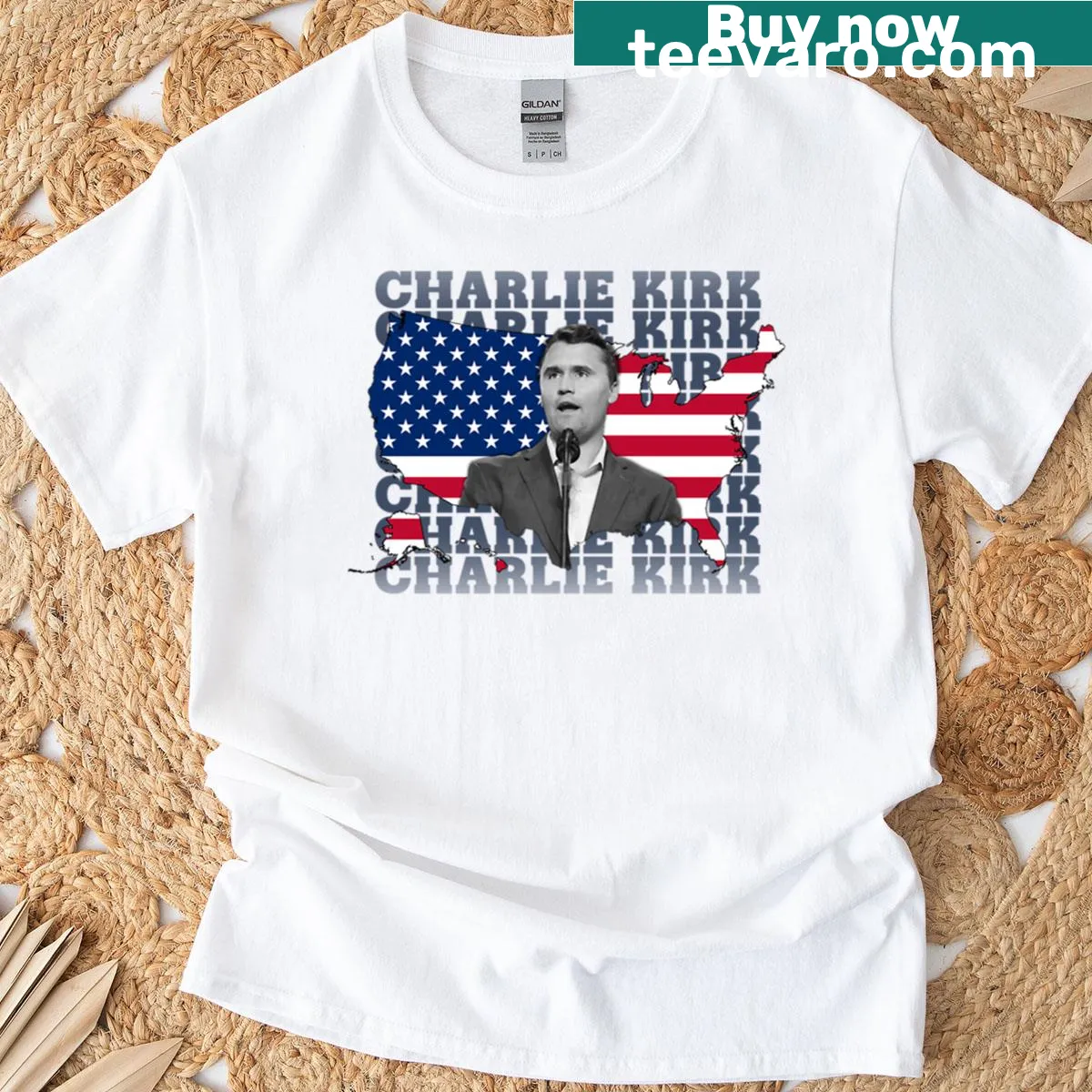 USA map with 'Rest In Peace Charlie Kirk' text — on a men's t-shirt