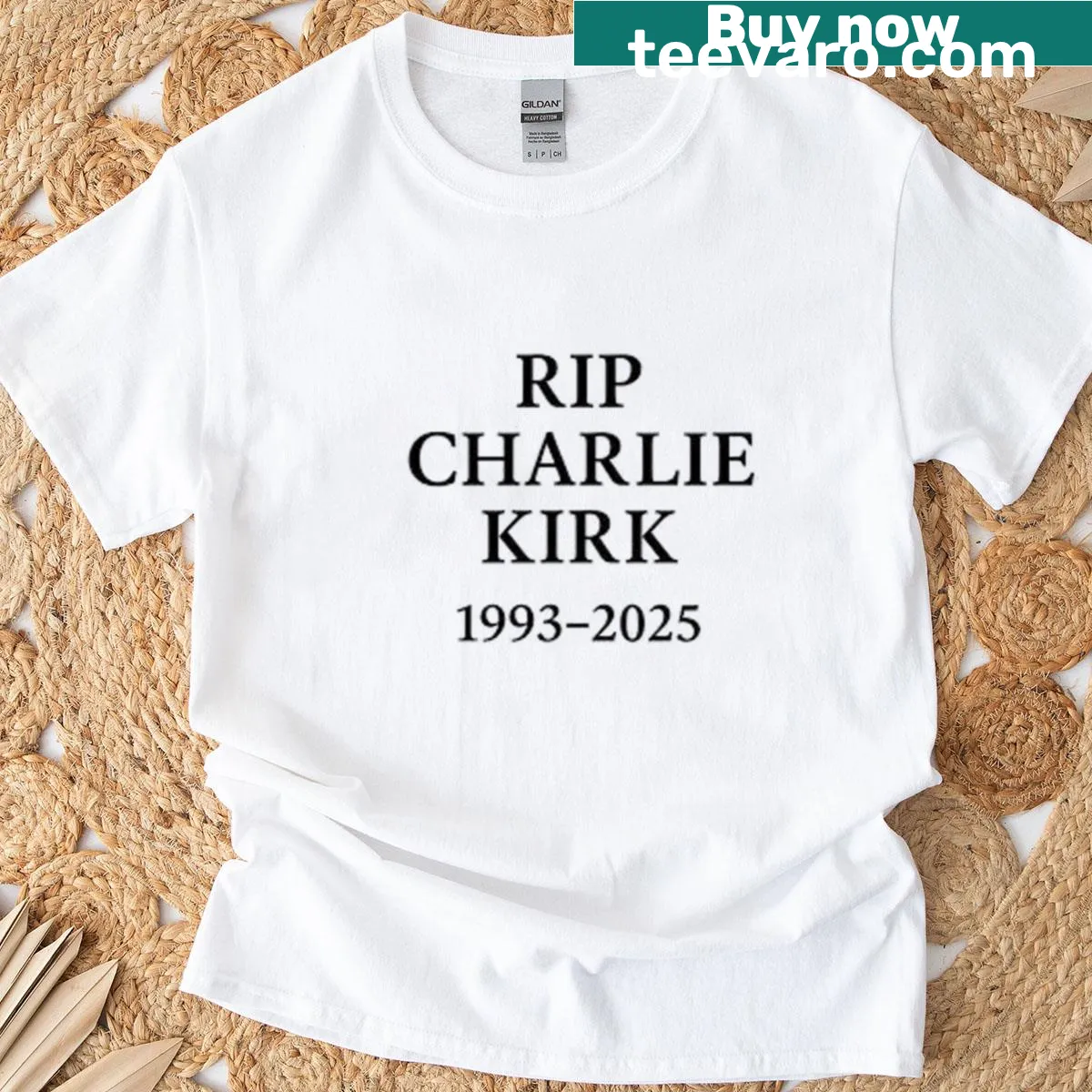 Humorous shirt with the phrase 'Rip Charlie Kirk' in bold text — on a men's t-shirt