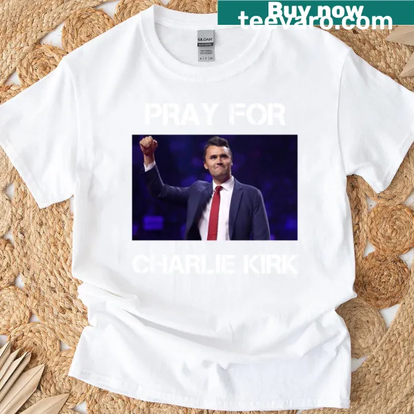 Patriotic t-shirt with American flag and 'Rest In Peace Charlie Kirk'