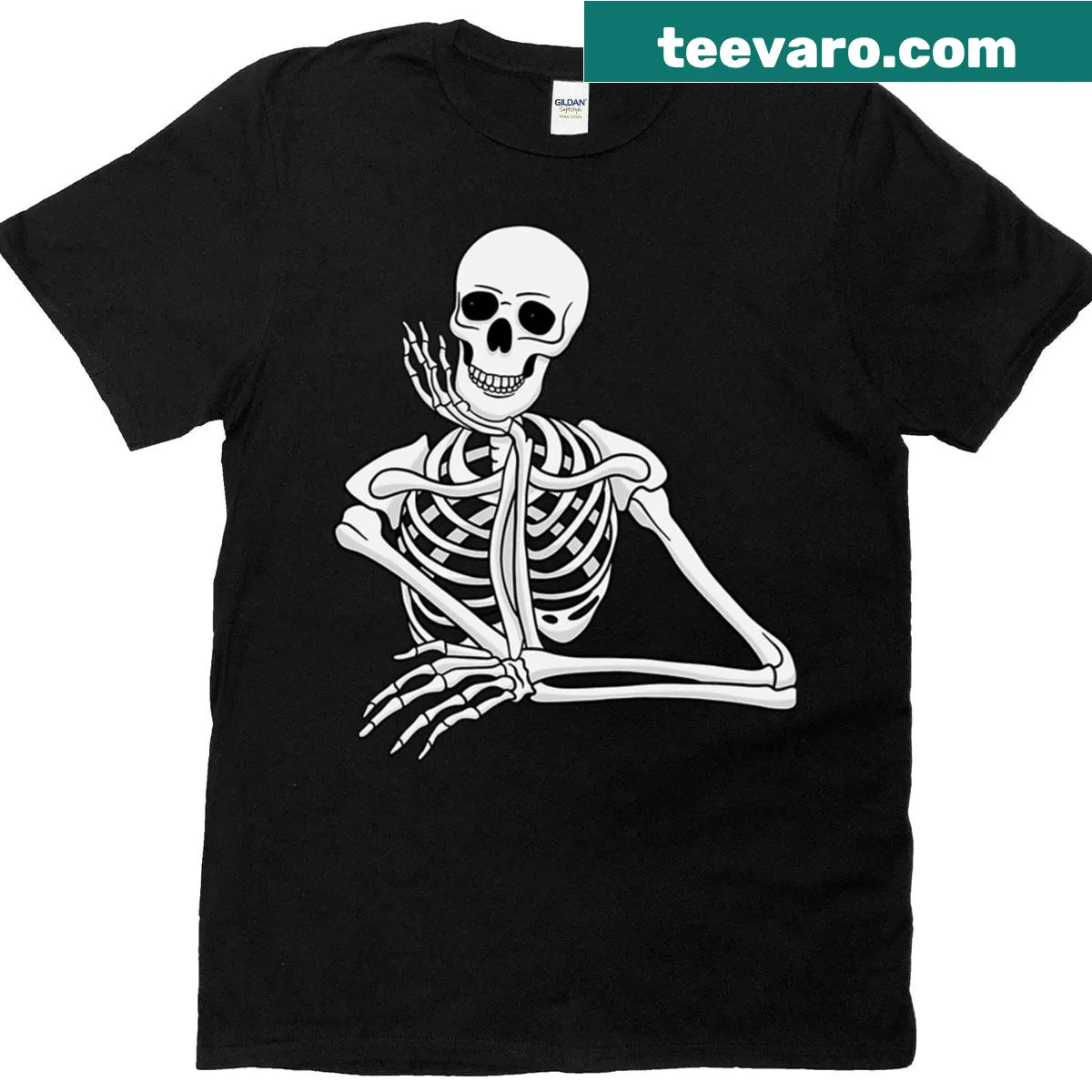 T-shirt featuring a striking samurai skull demon illustration — on a men's t-shirt