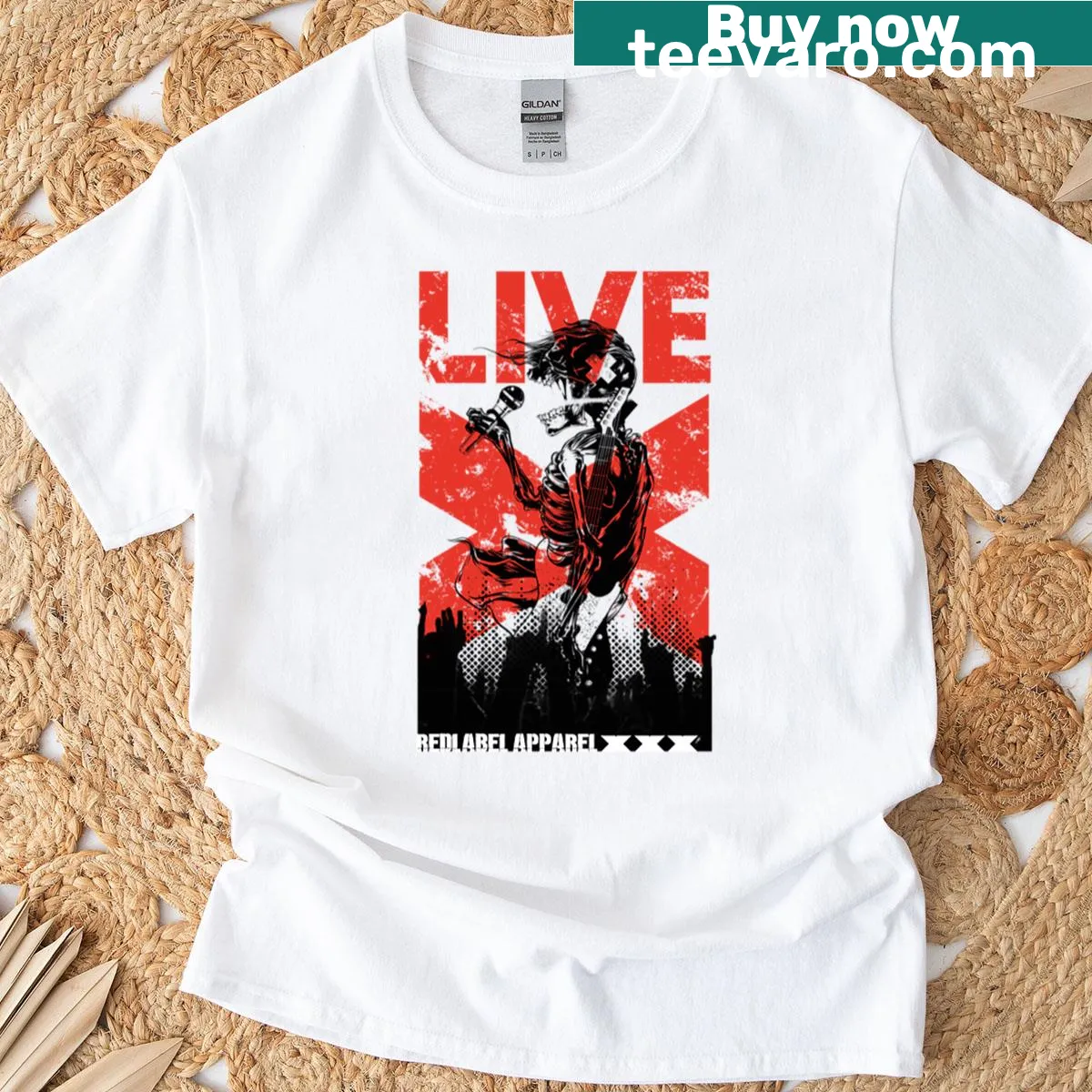 Vintage-style Skull Rock graphic T-shirt — on a men's t-shirt